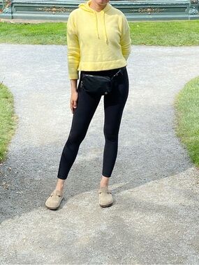 Topshop Pale Yellow Hooded Knit Sweater